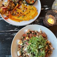 Mailns: no meat liaf and beetroot pasta  at Vegane Glorie in The Hague