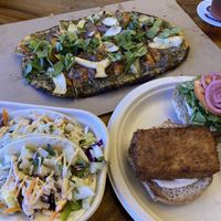 Flatbread, tacos, tofu sandwich: does not come with sides  at Ola Brew in Kailua Kona