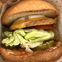 Single burger   at SFO - Amy's Drive Thru - T1 in South San Francisco