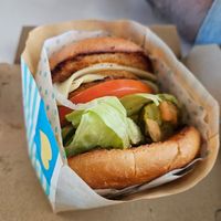 Burger (didn't like the cheese) at SFO - Amy's Drive Thru - T1 in South San Francisco