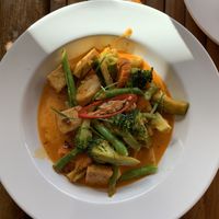 Fried red curry at Kwan's Cookery in Koh Lanta