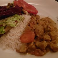 Curried Tofu, Basmati Rice and Cabbage was delicious!!!! at The Breadfruit and Rum Bar in Phoenix