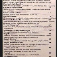 Vegan menu at Küff Kolektif. in Istanbul
