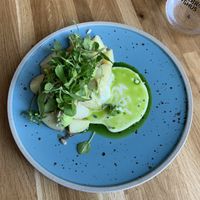 Potato salad with a great sauce  at Nørrebro Bryghus in Copenhagen