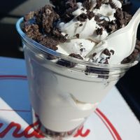 Vegan Ice Cream with Oreos at Grandma Bob's Pizza in Detroit