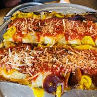 vegan spicy pepperoni  at Grandma Bob's Pizza in Detroit