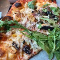 Vegan pizza on the menu  at SQZBX in Hot Springs