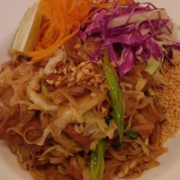 Thai noodles with soy chicken at I'm Vegan in Chicago