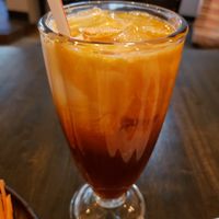 Thai iced tea at I'm Vegan in Chicago