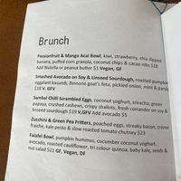Brunch menu  at The Little Nel in Nelson Bay
