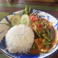 Stir fry red curry tempeh   at Miss Island in Koh Muk