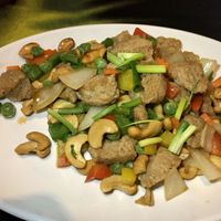 Tofu with cashews and soy sauce at Miss Island in Koh Muk