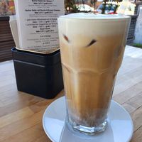 Iced soy latte at Hammer Imbiss in Dusseldorf