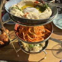 Hummus, salad  at YAFA in Stuttgart