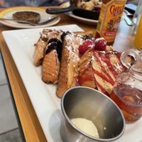 Vegan French Toast flight!! at Lucy's Cafe in Chicago
