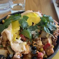 Closeup of the skillet  at Lucy's Cafe in Chicago