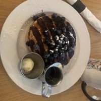Vegan blueberry pancakes  at Lucy's Cafe in Chicago