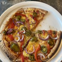 Vegan pizzaa  at Seeds Cafe in Fornebu