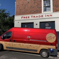 Outside Free Trade on a Wednesday evening  at Scream for Pizza in Newcastle Upon Tyne