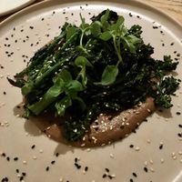 Zizi’s caramelized mole, grilled wild broccoli and toasted sesame at KLE in Zurich