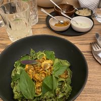 Main course - pesto pasta with dried tomatoes  at KLE in Zurich