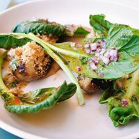 Salad and eggplant at KLE in Zurich