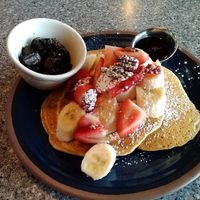 Chef got me a side of portobello... 😍😋👌 all vegan!!! So fluffy I want to die!! at Migrants in Madison