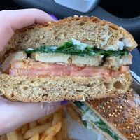 Vegan Brooklyn chicken w/ tomato instead of mushroom  at Toast Coffeehouse in Patchogue