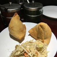 Vegetable Samosas with cabbage slaw at Himalayan Grill in Renton