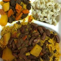 Beefless stew with pasta salad  at The Earthy Kitchen in Orlando