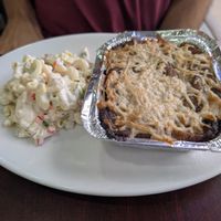 Pastelon with pasta salad at The Earthy Kitchen in Orlando