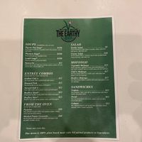 Menu at The Earthy Kitchen in Orlando