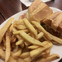 Tripleta with fries and mayo ketchup at The Earthy Kitchen in Orlando