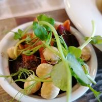 Beetroot, tomato and hazelnut side at Loch Leven's Larder in Kinross