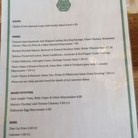 Menu at Loch Leven's Larder in Kinross