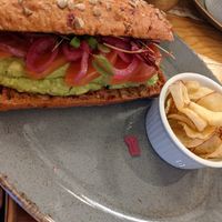Avocado, beetroot and pickled onion toastie (vegan) at Loch Leven's Larder in Kinross