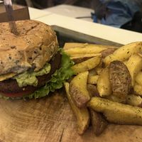 Mexican burger (Vegaburger Mexicana) - sooooo good!  at Lounge del Brujo Vegan Kitchen & Bar Cayma in Arequipa