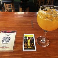 Passion fruit pisco sour   at Lounge del Brujo Vegan Kitchen & Bar Cayma in Arequipa