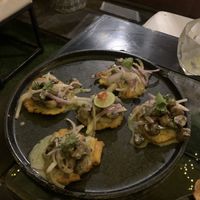 Platano with ceviche   at Lounge del Brujo Vegan Kitchen & Bar Cayma in Arequipa
