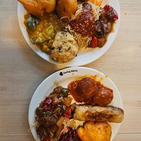 This much food was only $17!! at Loving Hut - Na Porici in Prague