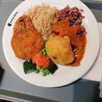 Sample meal - pay by weight buffet choices at Loving Hut - Na Porici in Prague