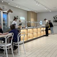 The buffet   at Loving Hut - Na Porici in Prague