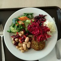 buffet selection at Loving Hut - Na Porici in Prague