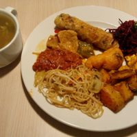 A plate from the buffet. at Loving Hut - Na Porici in Prague