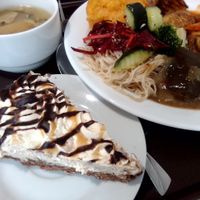 Buffet, soup and banofee pie at Loving Hut - Na Porici in Prague