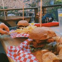 Tempeh Buffalo burger + beet burger  at The Cardinal in Boone