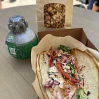 The chocolate popcorn in Galaxys edge is also vegan!  at Disneyland - Ronto Roasters in Anaheim