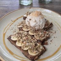 Banana bread toast.   at Moochie's Cafe in Weligama