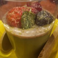 Matcha purin dessert at Itadakizen in London