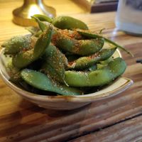 Spicy edamame at Itadakizen in London